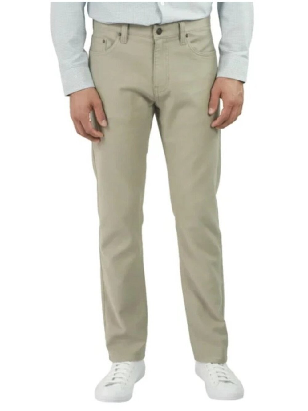 Jachs New York Men's 32x34 5-Pocket Pants Tan Straight Fit Stretch Fabric L1541